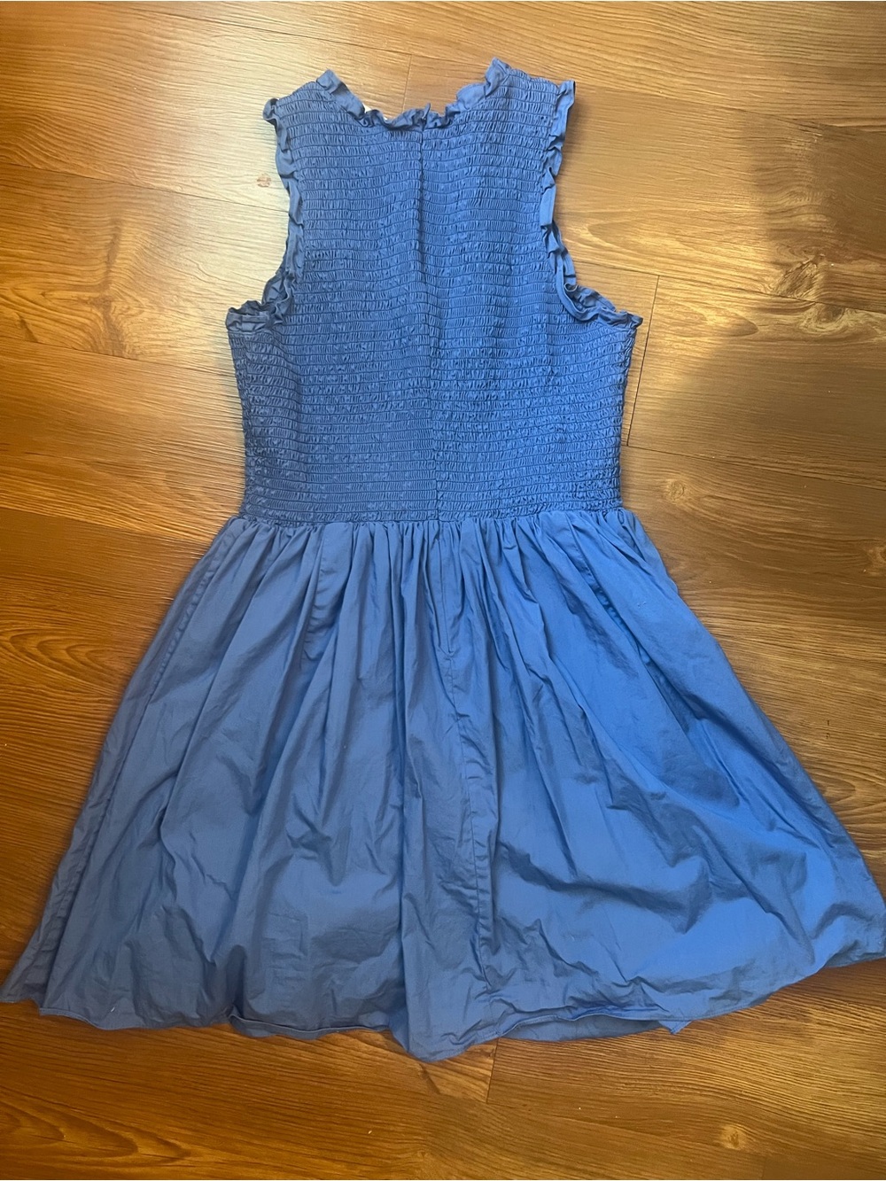 Amanda Uprichard Blue Smocked Ruffle Sundress - Picture 5 of 6